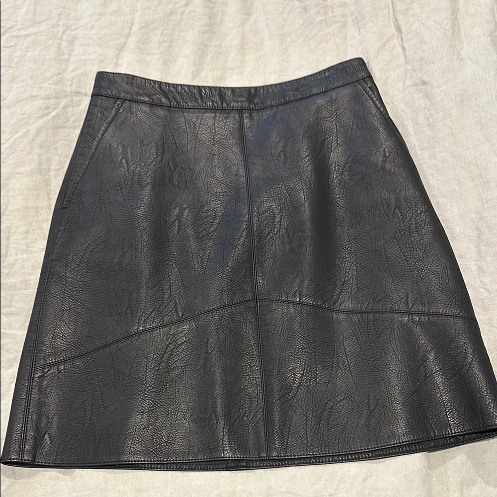 Zara Black Faux Leather Skirt